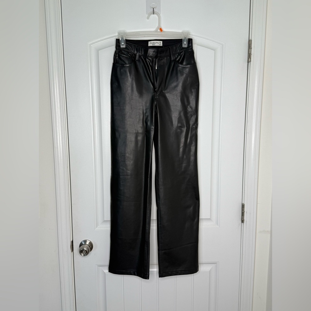 Abercrombie Black Faux Leather Pants.